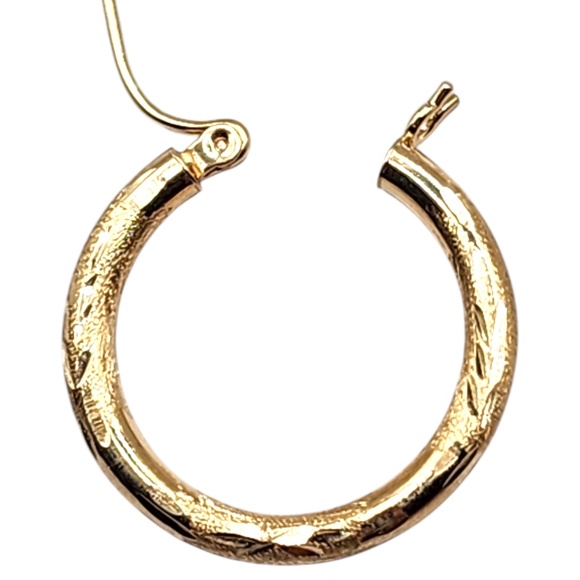 14 Karat Yellow Gold Circle Hoop Earrings #20483 - Picture 5 of 7